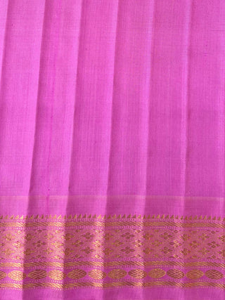 GADWAL PURE SILK HANDLOOM SAREE WITH KUTTU TEMPLE BORDER