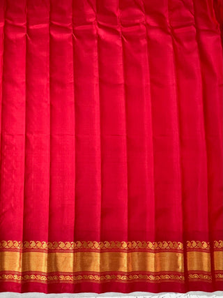 GADWAL PURE SILK HANDLOOM SAREE WITH KUTTU TEMPLE BORDER