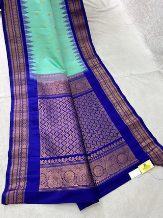 GADWAL PURE SILK HANDLOOM SAREE WITH KUTTU TEMPLE BORDER