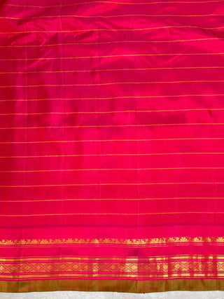 GADWAL PURE SILK HANDLOOM SAREE WITH GAP BORDER