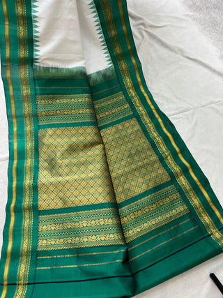 GADWAL PURE SILK HANDLOOM SAREE WITH GAP BORDER