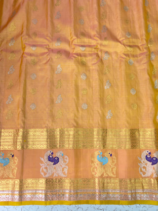 GADWAL PURE SILK HANDLOOM SAREE WITH GAP BORDER