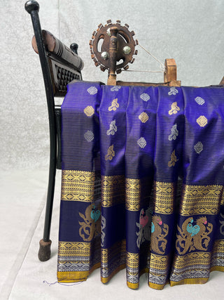 GADWAL PURE SILK HANDLOOM SAREE WITH GAP BORDER