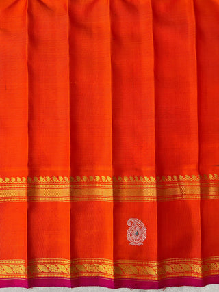 GADWAL PURE SILK HANDLOOM SAREE WITH KUTTU TEMPLE BORDER