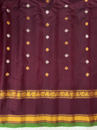 GADWAL PURE SILK HANDLOOM SAREE WITH KUTTU TEMPLE BORDER