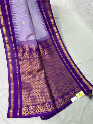 GADWAL PURE SILK HANDLOOM SAREE WITH KUTTU TEMPLE BORDER