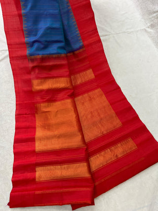 GADWAL PURE SILK HANDLOOM SAREE WITH GAP BORDER