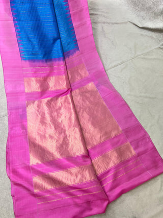 GADWAL PURE SILK HANDLOOM SAREE WITH GAP BORDER