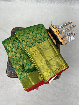 KANCHIPURAM PURE SILK THREAD TISSUE SAREE