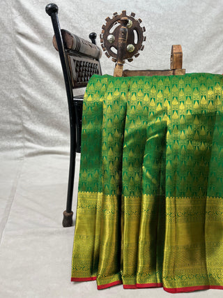 KANCHIPURAM PURE SILK THREAD TISSUE SAREE