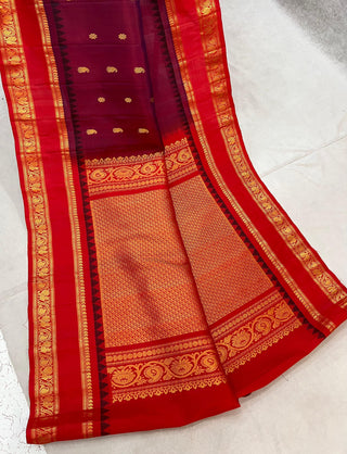 GADWAL PURE SILK GAP BORDER HANDLOOM SAREE