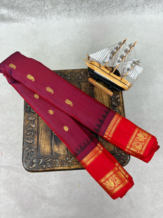 GADWAL PURE SILK GAP BORDER HANDLOOM SAREE