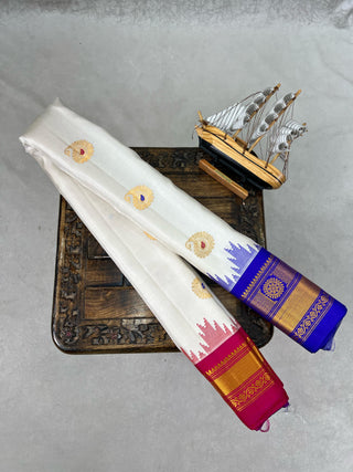 HANDLOOM GADWAL PURE SILK SAREE (GANGA JAMUNA BORDER)