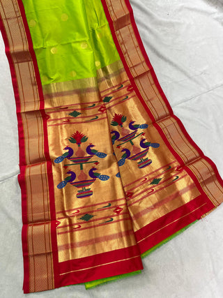 Narayanpet Pure Silk Saree with temple border