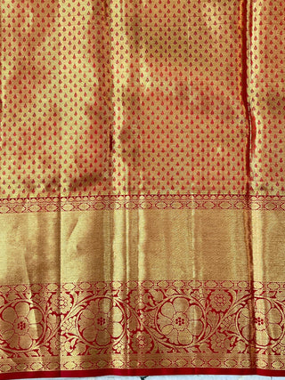 KANCHIPURAM PURE SILK TISSUE KUTTU BORDER SAREE