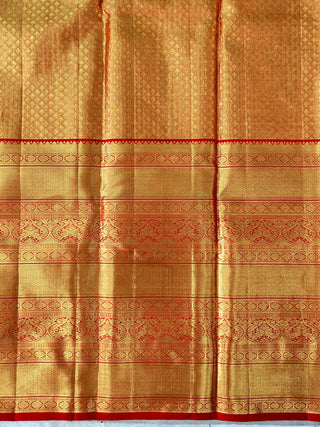 KANCHIPURAM PURE SILK TISSUE KUTTU BIG BORDER SAREE