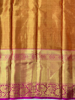KANCHIPURAM PURE SILK TISSUE BIG BORDER SAREE