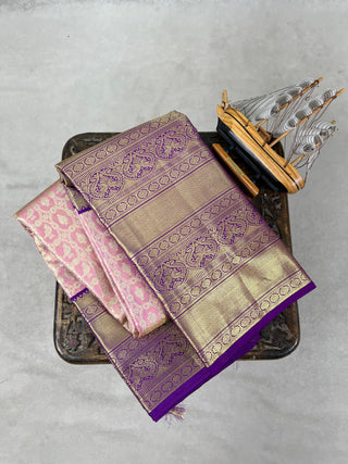 KANCHIPURAM PURE SILK KUTTU BIG BORDER SAREE