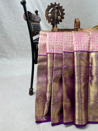 KANCHIPURAM PURE SILK KUTTU BIG BORDER SAREE