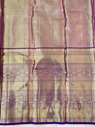 KANCHIPURAM PURE SILK KUTTU BIG BORDER SAREE