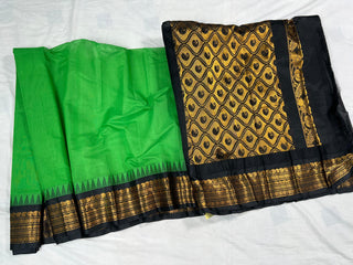 GADWAL HANDLOOM PURE COTTON TEMPLE BORDER SAREE
