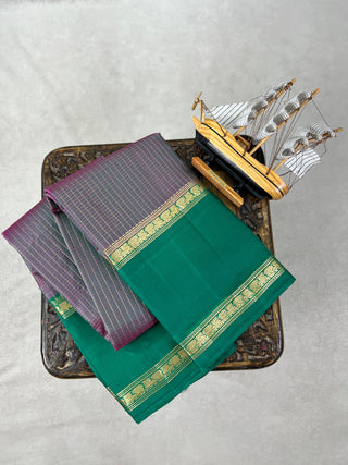 PURE KANCHIPURAM SAREE WITH GAP BORDER