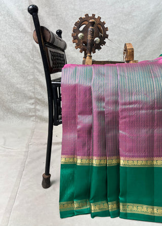 PURE KANCHIPURAM SAREE WITH GAP BORDER