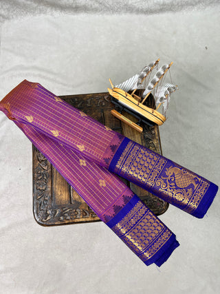 GADWAL PURE SILK CHECKS BUTTA SAREE