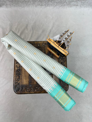GADWAL PURE SILK HANDLOOM CHECKS BUTTA SAREE