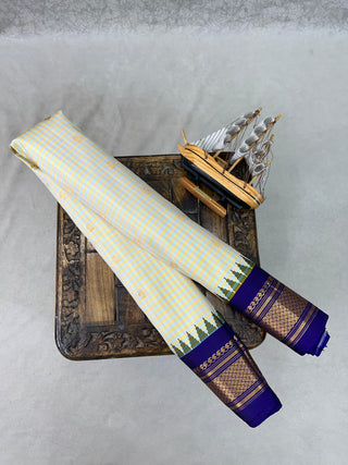 GADWAL PURE SILK HANDLOOM CHECKS BUTTA SAREE