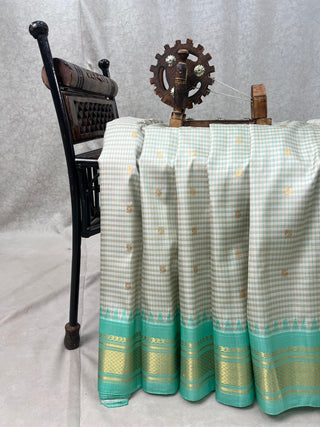 GADWAL PURE SILK HANDLOOM CHECKS BUTTA SAREE
