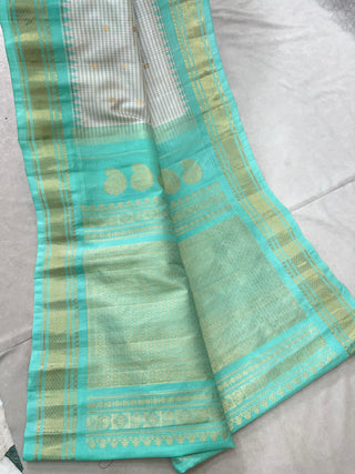 GADWAL PURE SILK HANDLOOM CHECKS BUTTA SAREE