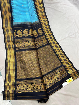 GADWAL PURE SILK HANDLOOM CHECKS BUTTA SAREE