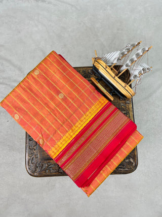 Narayanpet Pure Silk Saree with temple border