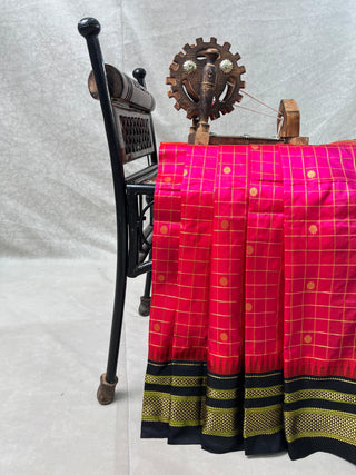 Narayanpet Pure Silk Saree with temple border