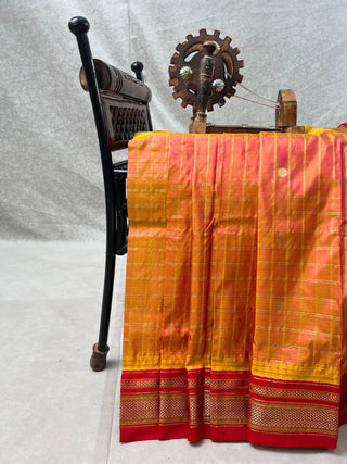 Narayanpet Pure Silk Saree with temple border