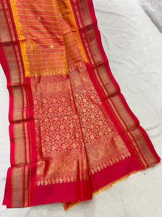 Narayanpet Pure Silk Saree with temple border