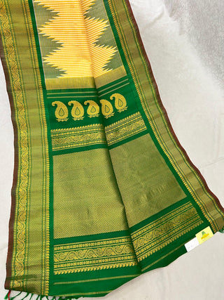 GADWAL HANDLOOM PURE SILK WITH TEMPLE BORDER