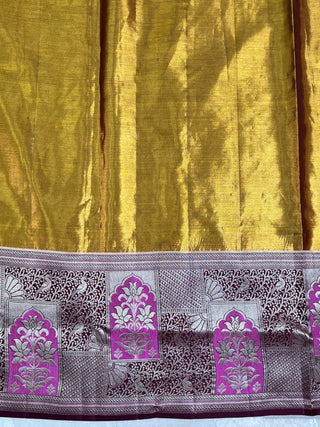 KANCHIPURAM PURE SILK MEENAKARI TISSUE SAREE