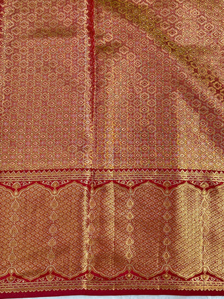 KANCHIPURAM PURE SILK MEENAKARI TISSUE SAREE