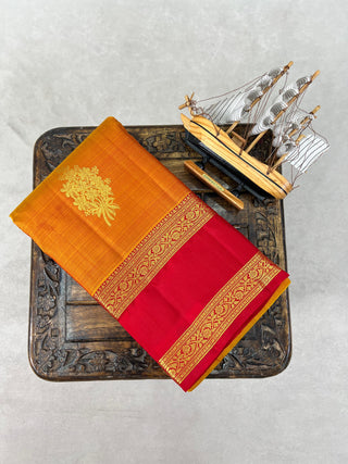 KANCHIPURAM PURE SILK GAP BORDER SAREE
