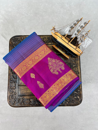 KANCHIPURAM PURE SILK GAP BORDER SAREE