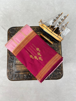 KANCHIPURAM PURE SILK GAP BORDER SAREE