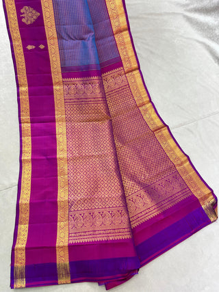 KANCHIPURAM PURE SILK GAP BORDER SAREE