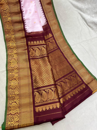 GADWAL PASTEL PURE SILK HANDLOOM SAREE