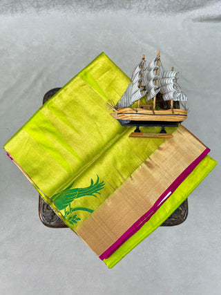 NARAYANPET PURE SILK BIG TEMPLE BORDER SAREE