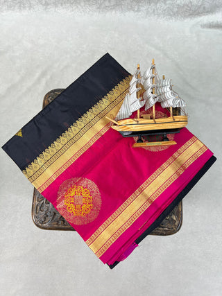 NARAYANPET PURE SILK GAP BORDER SAREE