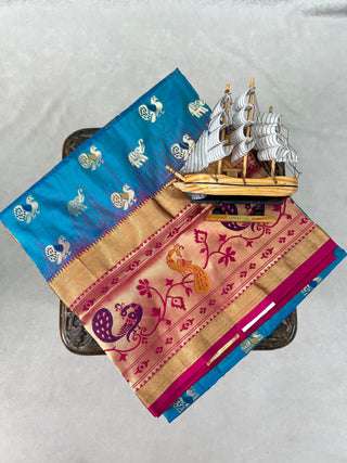 NARAYANPET PURE SILK PAITHANI BORDER SAREE