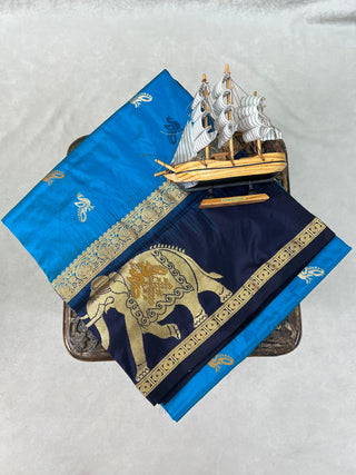 NARAYANPET PURE SILK GAP BORDER SAREE