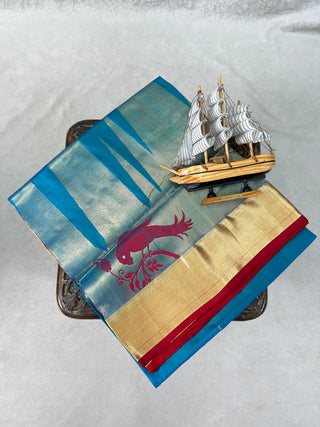 NARAYANPET PURE SILK BIG TEMPLE BORDER SAREE